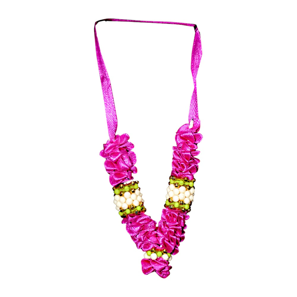 Garland 3 inch for statue, pearl and satin ruffles (MOQ=dz)