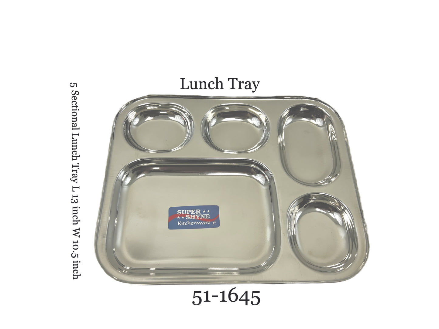 Lunch Tray L:13" W:10.5" 5 sectional (MOQ=ea)