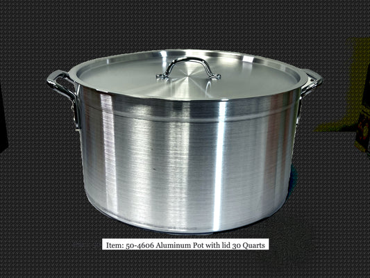 Aluminum Pot with Lid 3mm thick- 28.5Qt, 27L (MOQ=ea)