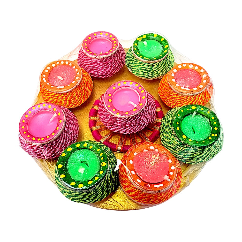 Diya fancy set of 9 with wax x 24 sets