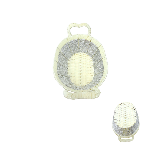 Mkaurs Oval Basket with silver weaving (MOQ=dz)