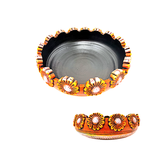 Clay Urli with flower patterns, 14" (MOQ=ea)