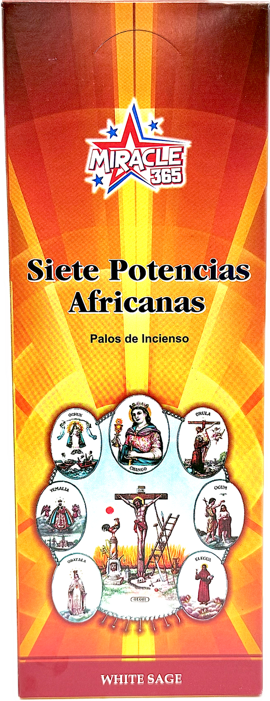 Seven African Powers (6 tubes of 20 incense sticks each) White Sage (MOQ=10pc)