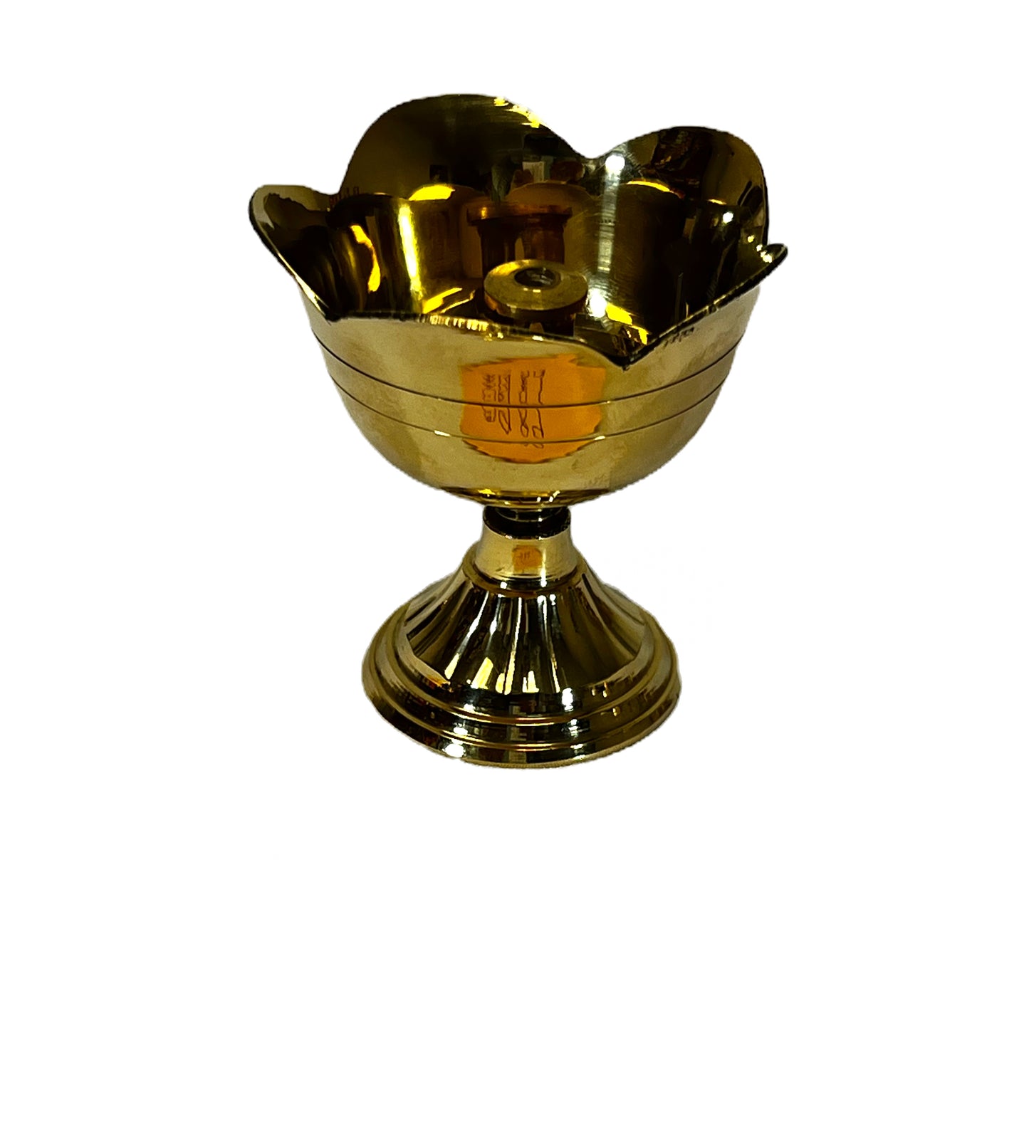 Brass flower diya with six petals 1.5 inch (MOQ=ea)