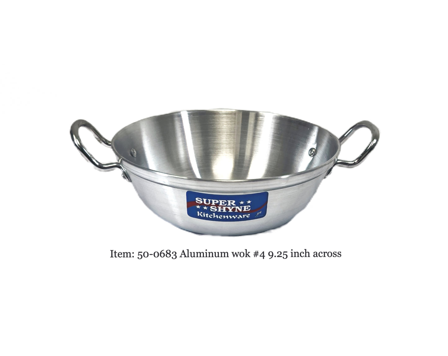 Aluminum kadai (wok) # 4 9.25" Across no lid . (MOQ=ea)