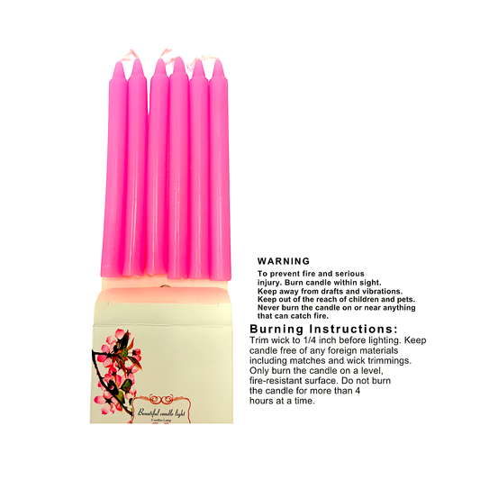 Candles (6pk) 4 color Rd, PK, BL,GR 807522071187 (MOQ=ea)