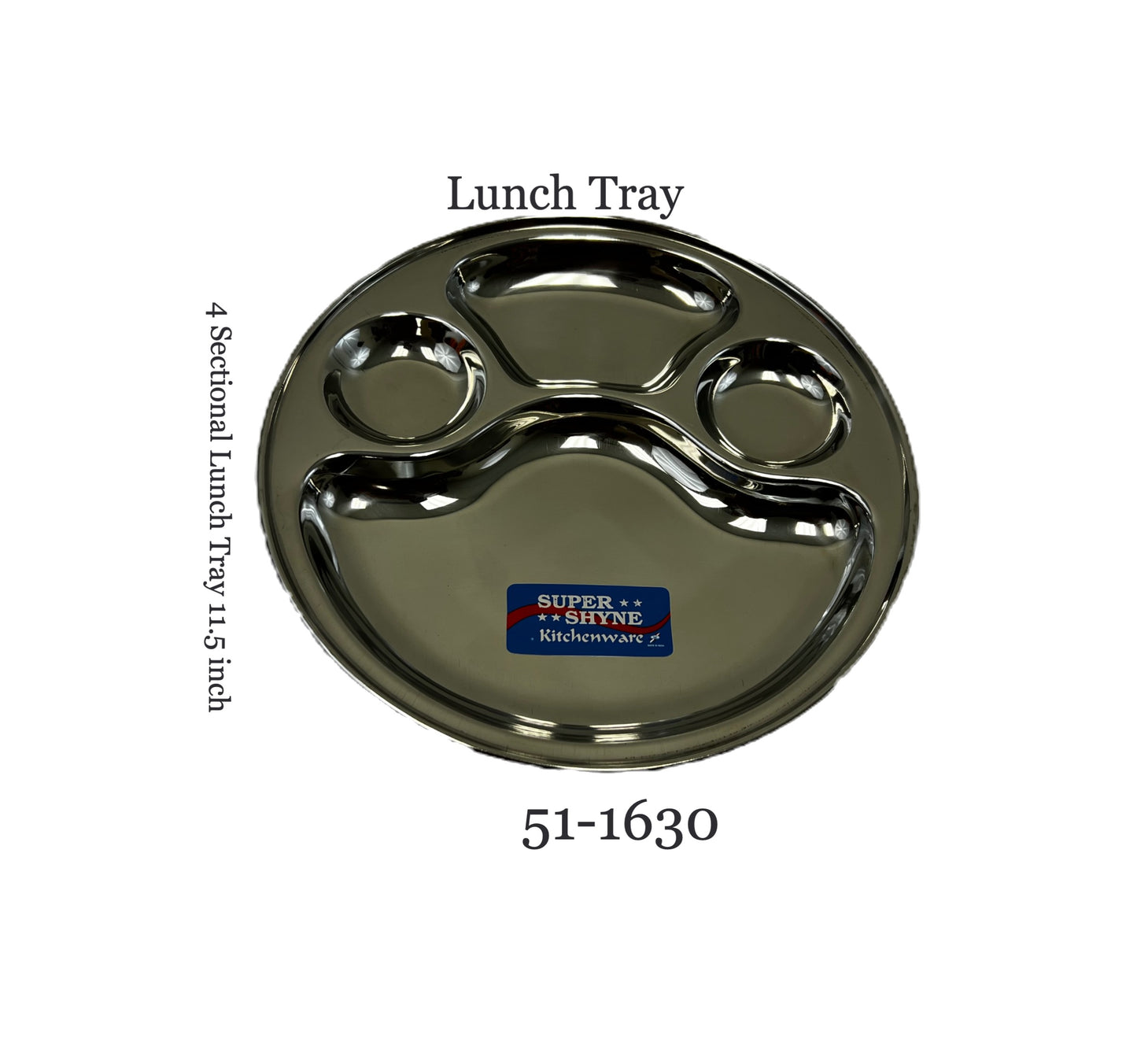 Lunch Tray round 11.5" 4 sectional (MOQ=ea)
