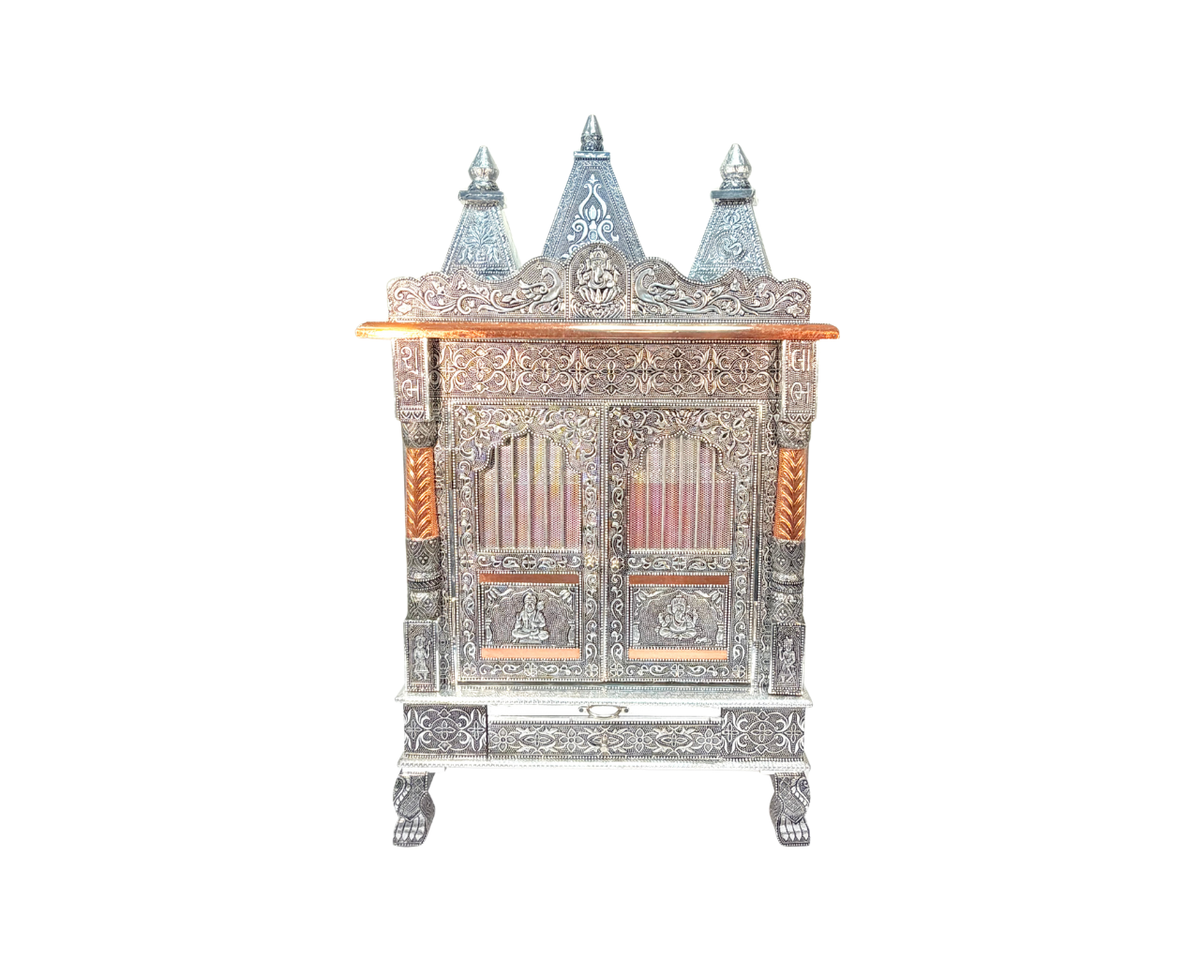 Mandir Oxadised with copper linging 36"*24" (MOQ=ea)