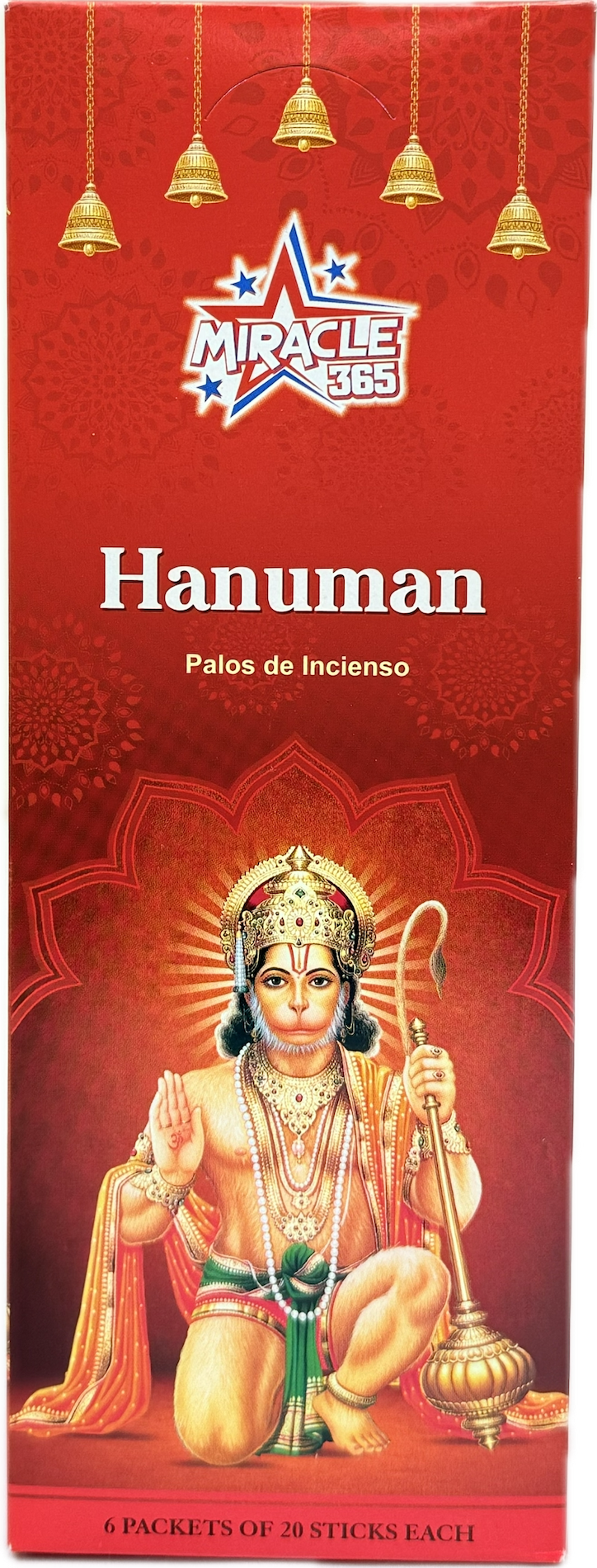 Miracle 365 Hanuman incense ( 6 hex tubes*20sticks) (MOQ=10pc)