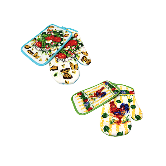 Set of oven mitt and pot holder*12 56-4335 (MOQ=dz)