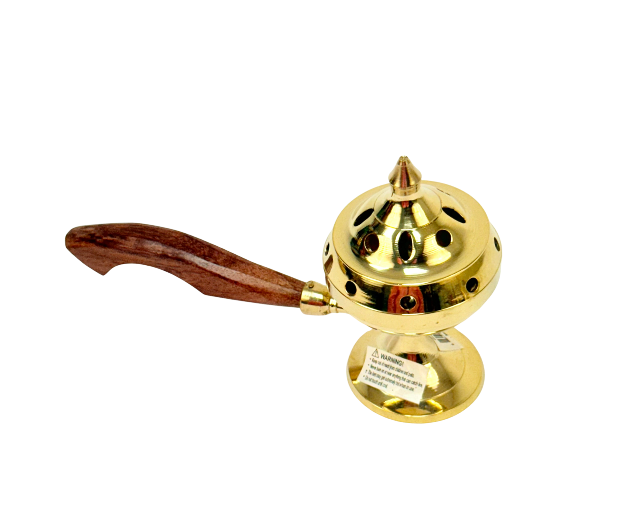 Brass Incense burner with wooden handle (MOQ=ea)