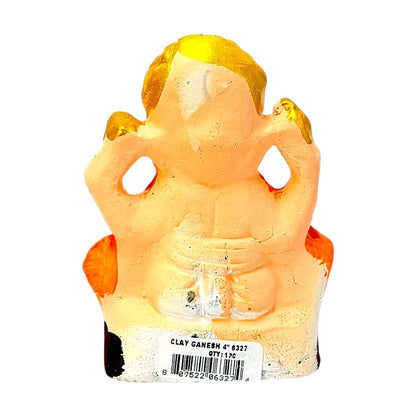 Eco-Friendly Clay Ganesha, 4" (MOQ=36 pcs)