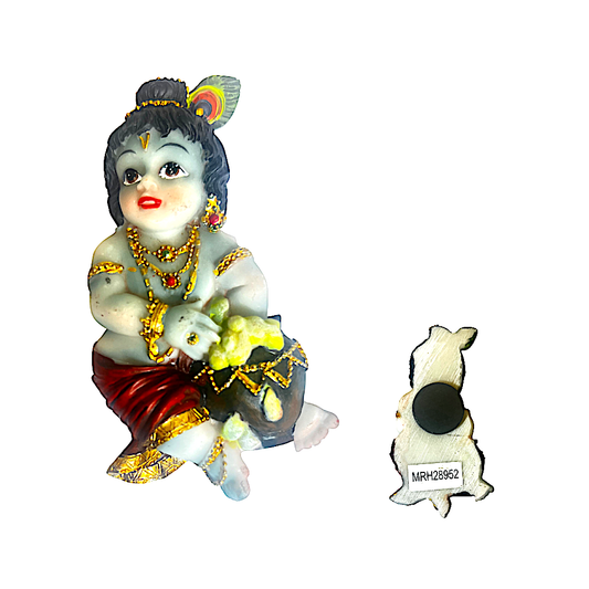 #952 Krishna 4" refrigerator magnet polyresin statue (MOQ=ea)
