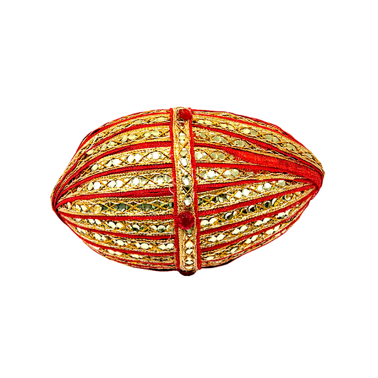 Fancy wedding coconut with shiny gold and silver decor (MOQ=dz)