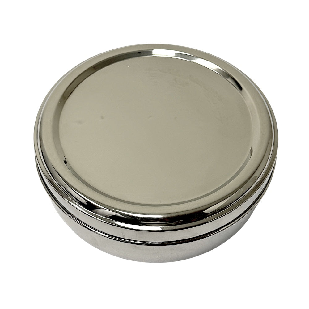Spice box (Masala Dibba) with steel lid and spoon  (MOQ=ea)
