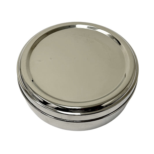 Spice box (Masala Dibba) with steel lid and spoon  (MOQ=ea)