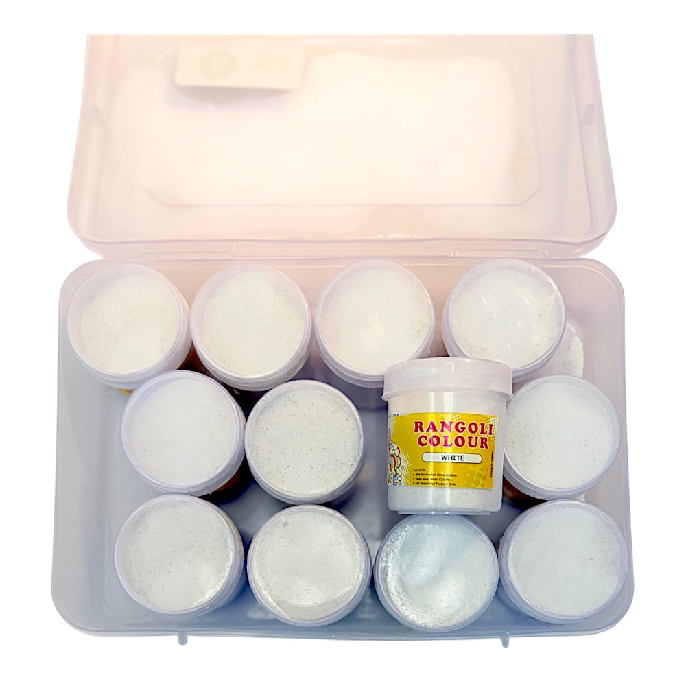 Rangoli Color White(7312) Small Containers (MOQ=dz)