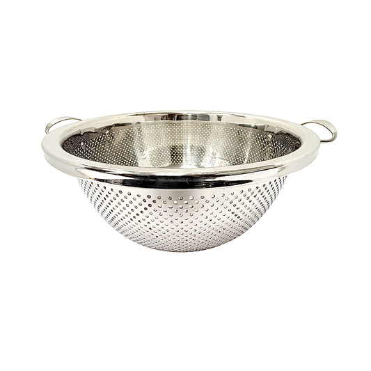 Colander steel, flat bottom, 32cm/13 inches (MOQ=10pc)