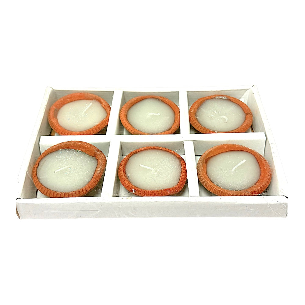 Plain Clay dia with wax  (Set of six - 24 sets per case) (48-3081) (MOQ=2dz)