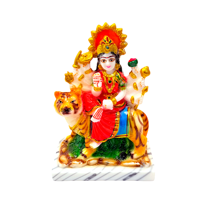 Goddess Durga , colorful marble dust,  6 inches (MOQ=ea)