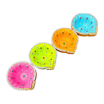 Exclusive strip of 4 color diyas (Chakri diya)  (MOQ=24pc)