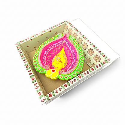 1 pc Happy Diwali Akhand Diya, colorful  assorted designs (MOQ=ea)