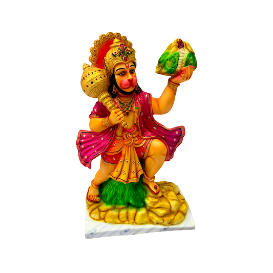 Lord Hanuman, colorful marble dust,  14 inches (MOQ=ea)