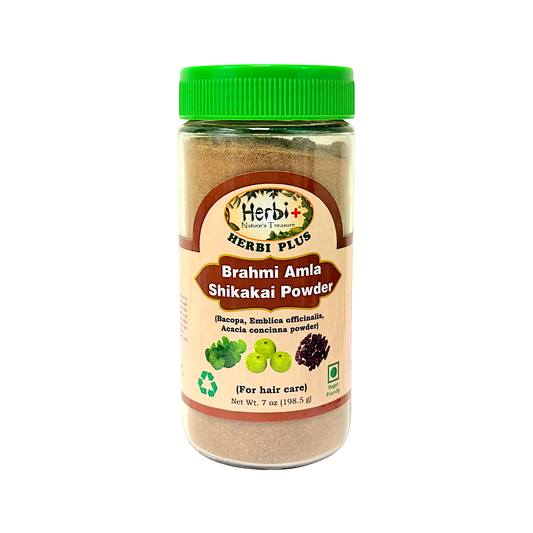 Herbi Plus Amla, Shikaki and Bhrami Powder 7 oz. (MOQ=dz)