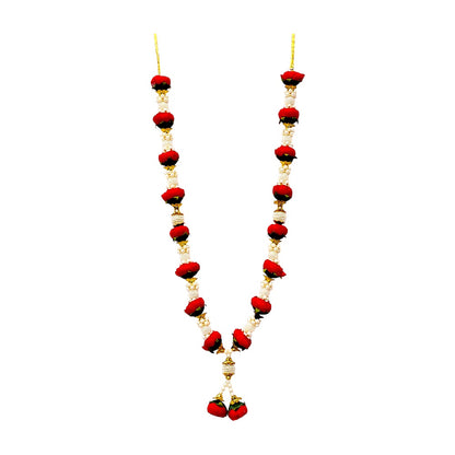 Garland 24 inch with pearls stops and roses  (pink and red) (MOQ=dz)