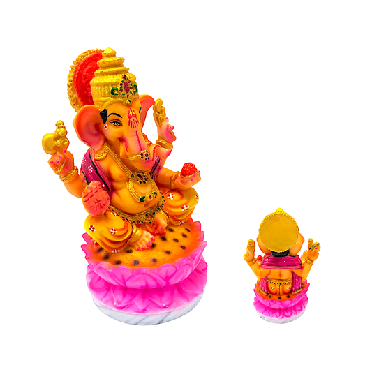 Lord Ganesha, colorful marble dust,  8 inches (MOQ=ea)
