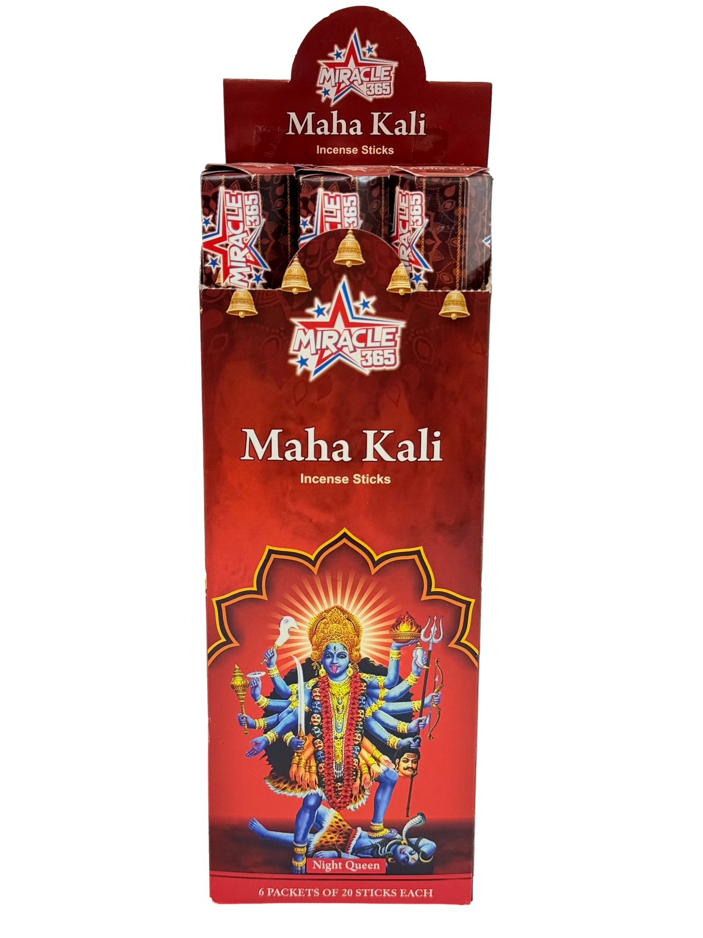 Maha Kali incense sticks (6 tubes of 20 sticks each) fragrance Night queen (MOQ=10pc)