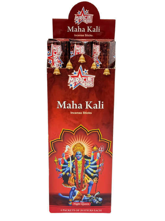 Maha Kali incense sticks (6 tubes of 20 sticks each) fragrance Night queen (MOQ=10pc)