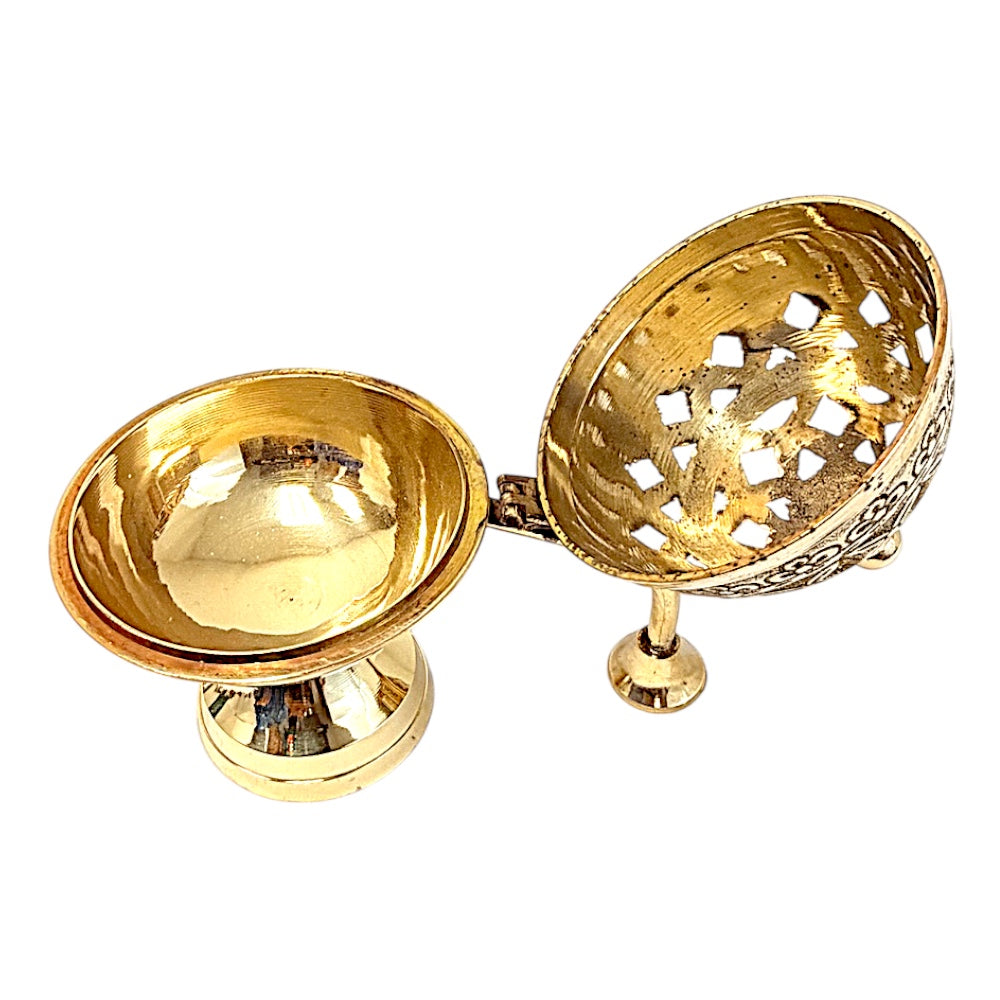 Brass globe 3 inch incense burner