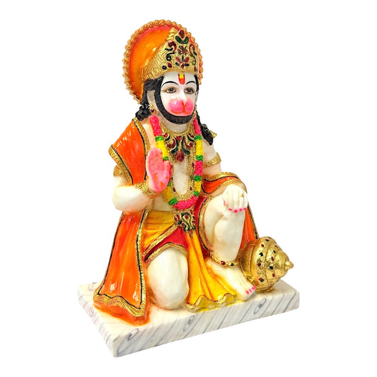 Hanuman, colored and gold, marble dust 12" (MOQ=ea)