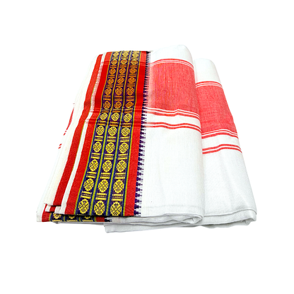 Cotton Dhoti  With Border 4.5 Meter(each)
