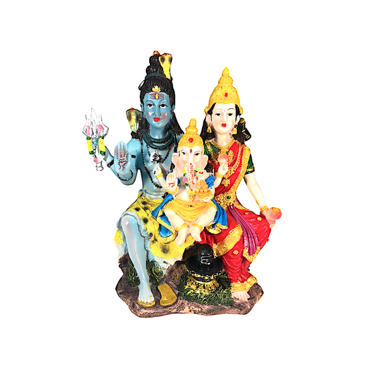 Shiva Parvati and Ganesh 12  8375 (MOQ=ea)