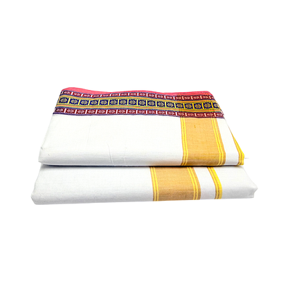 Cotton Dhoti  With Border 4.5 Meter(each)