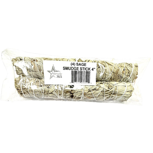 4 white sage smudge sticks 80752203654 (MOQ=ea)