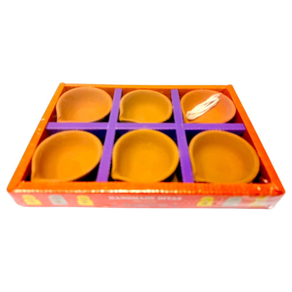 6 pack 3.5" plain EKV diya with wicks (MOQ=24)