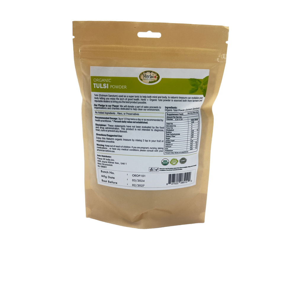 Herbi plus Organic Tulsi (Holy Basil) powder 7oz (Anti viral) (MOQ=dz)