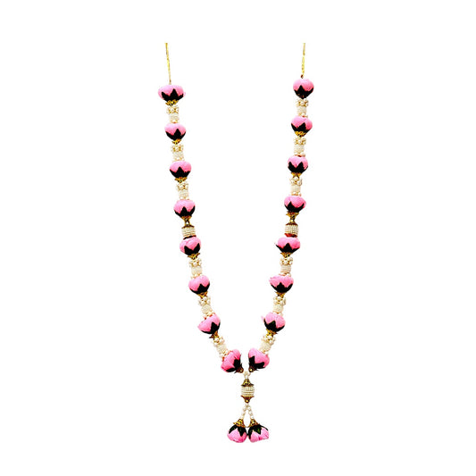 Garland 24 inch with pearls stops and roses  (pink and red) (MOQ=dz)