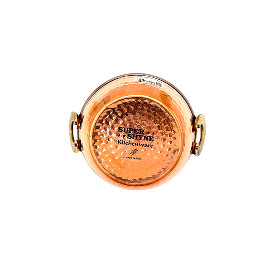 Copperexterior/ steel interior serving Karahi #2 (wok), 5" (MOQ=ea)