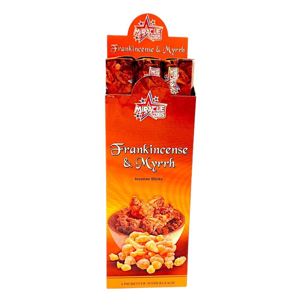Miracle 365 Frankincense and Myrrh incense (6 tubes of 20 sticks) (MOQ=10pc)