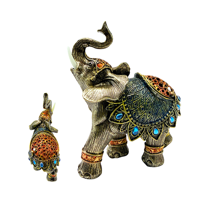 Elephant with Blue stone decoration 10" (MOQ=ea)