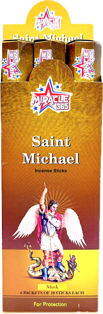Miracle 365 St Michael  (6 tubes of 20 incense sticks each) frag Musk (MOQ=10pc)