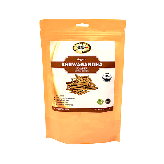 Herbi plus Organic Ashwagandha powder 7oz Anti stress (MOQ=dz)