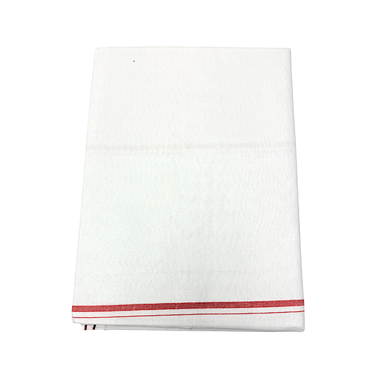 Cotton Dhoti white with Thin line  (MOQ=ea)