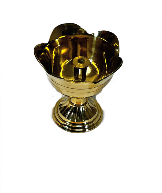 Brass Flower diya with six petals 2.25 inch (MOQ=ea)