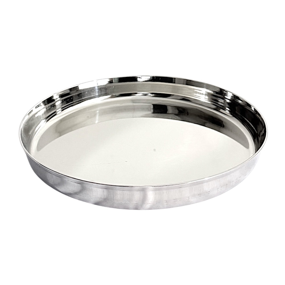 Steel Plate (Thali) with bent edges 21"  (MOQ=ea)