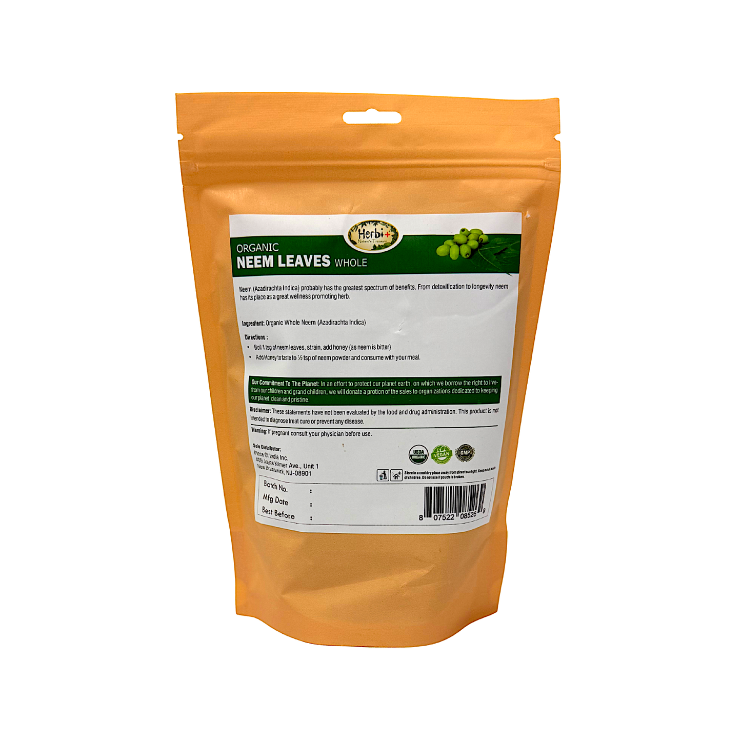 Herbi+ Organic Neem leaves whole 3.53oz (MOQ=dz)